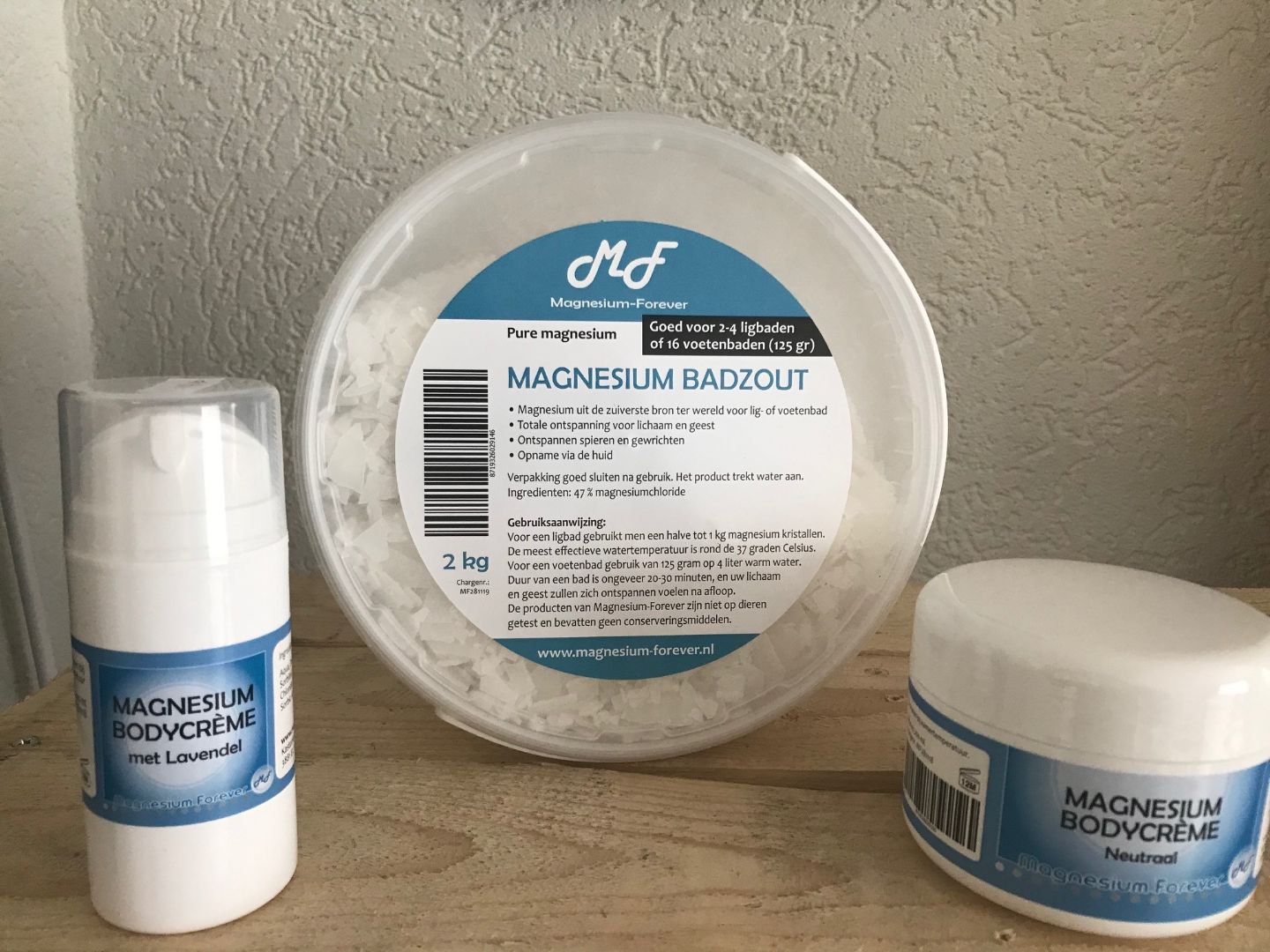 magnesium vlokken en creme naturel en lavendel